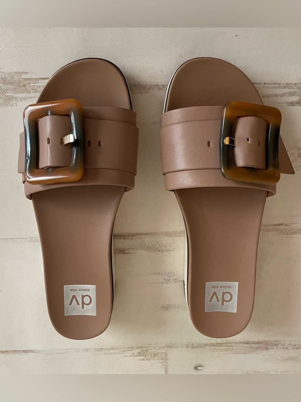 DV Dolce Vita Cayden Taupe Slide Sandals